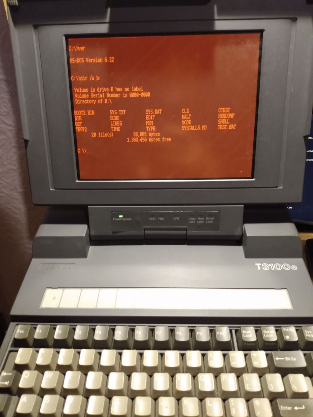 Listing RhysOS in DOS