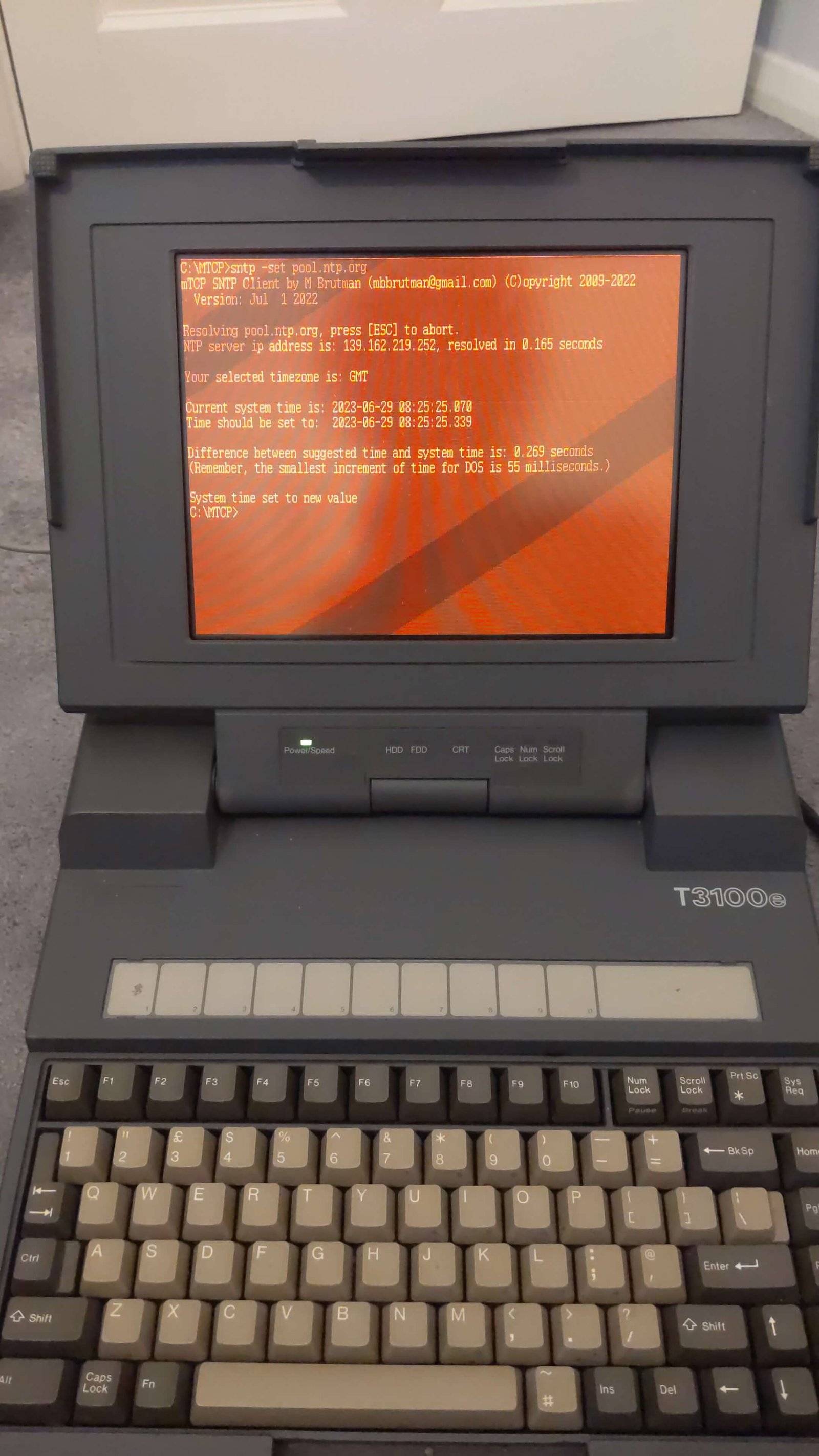 Set the time over sntp